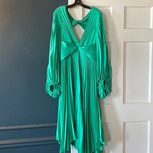 ACLER
Palms Pleated Satin Midi Dress PUCHASED IN APRIL WORN ONE TIME.